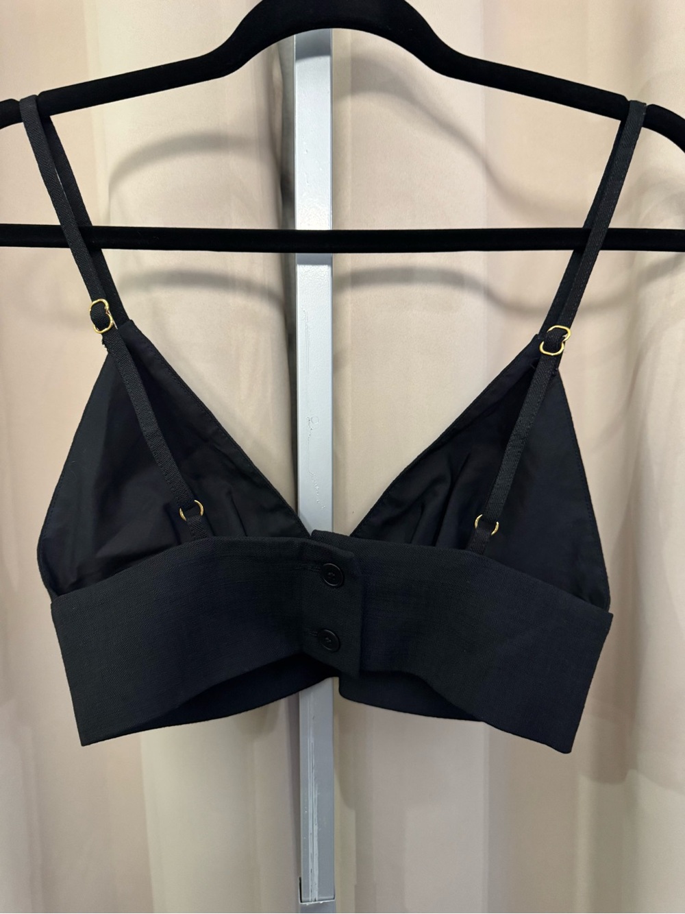 Sandro Black V-Neck Crop Top - Picture 3 of 5
